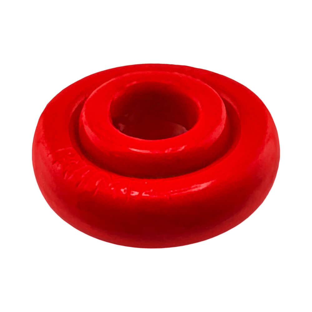 Oxballs Rimz Single Ring Red, a flexible comfort-fit cock ring designed for plush grip and support.