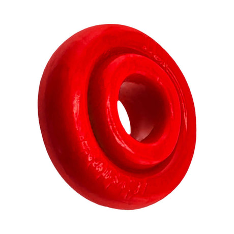 Oxballs Rimz Single Ring Red, a flexible comfort-fit cock ring with soft cushioned feel, designed for secure support.