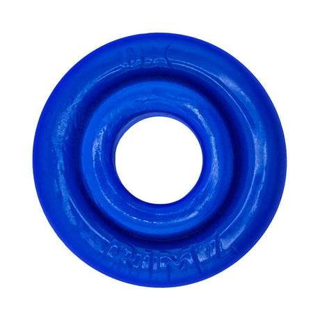 Oxballs Rimz Single Ring Pool, comfort-fit cock ring in blue, providing firm support and plush grip.