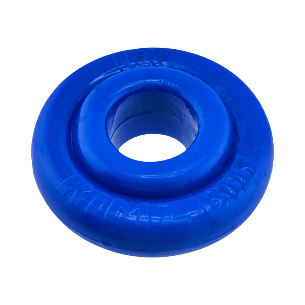 Oxballs Rimz Big Single Ring Pool, blue comfort-fit cock ring with thicker design and cushioned grip.