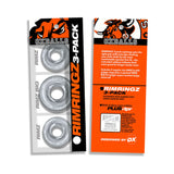 Oxballs Rimringz Multi Size 3-Pack Clear featuring three cock rings with a secure grip and comfort.