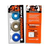 Oxballs Rimringz Multi Size 3-Pack Cool Blues featuring three cock rings in assorted sizes and colors.