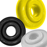Oxballs Rimringz Multi Size 3-Pack Shockwave featuring black, yellow, and white cock rings