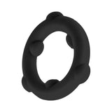 Oxballs Spinner Single Silicone Ring Black showcased from a side angle, highlighting the textured grip nubs and flexible design.