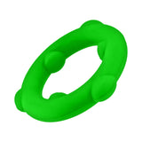 Oxballs Spinner Single Silicone Ring Frog in vibrant green, showcasing its flexible design and textured grip nubs.