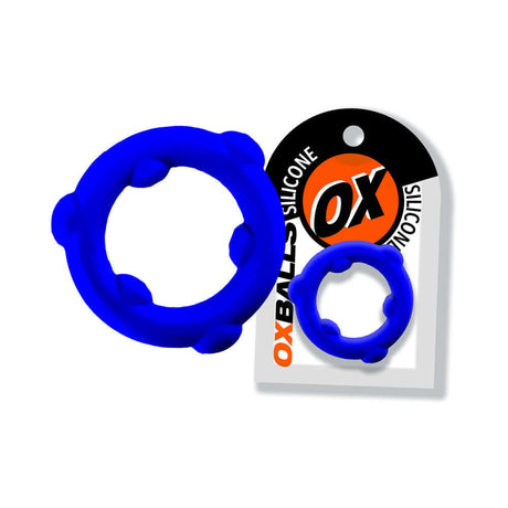 Oxballs Spinner Single Silicone Ring Glacier in blue, featuring textured grip nubs for secure positioning.
