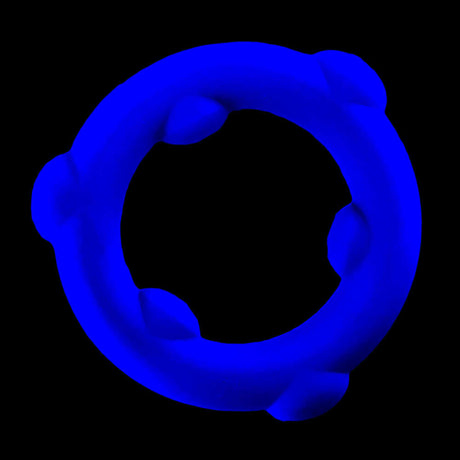 Oxballs Spinner Single Silicone Ring Glacier shown in blue color against a black background.