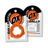 Oxballs Spinner Single Silicone Ring Orange packaging with the ring displayed prominently on the card.