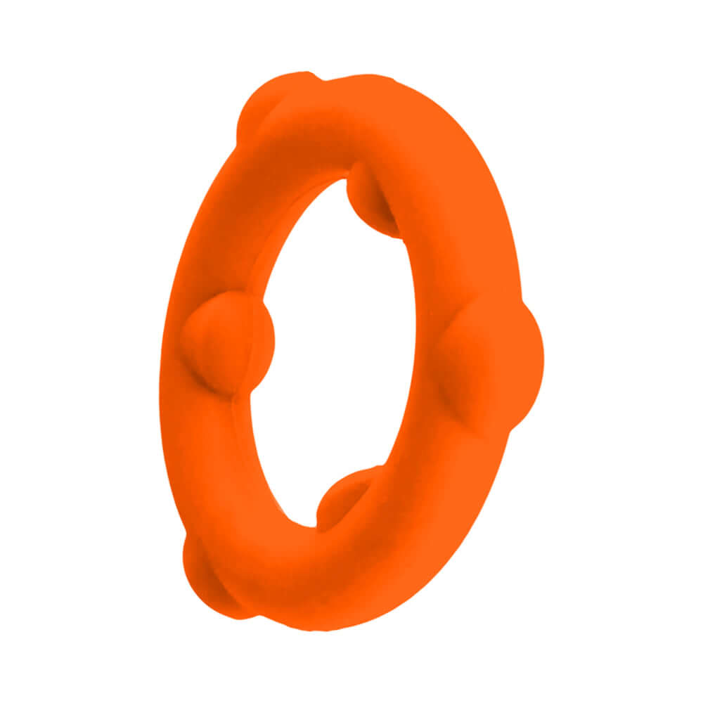 Oxballs Spinner Single Silicone Ring Orange, flexible cock ring with textured grip nubs for support.