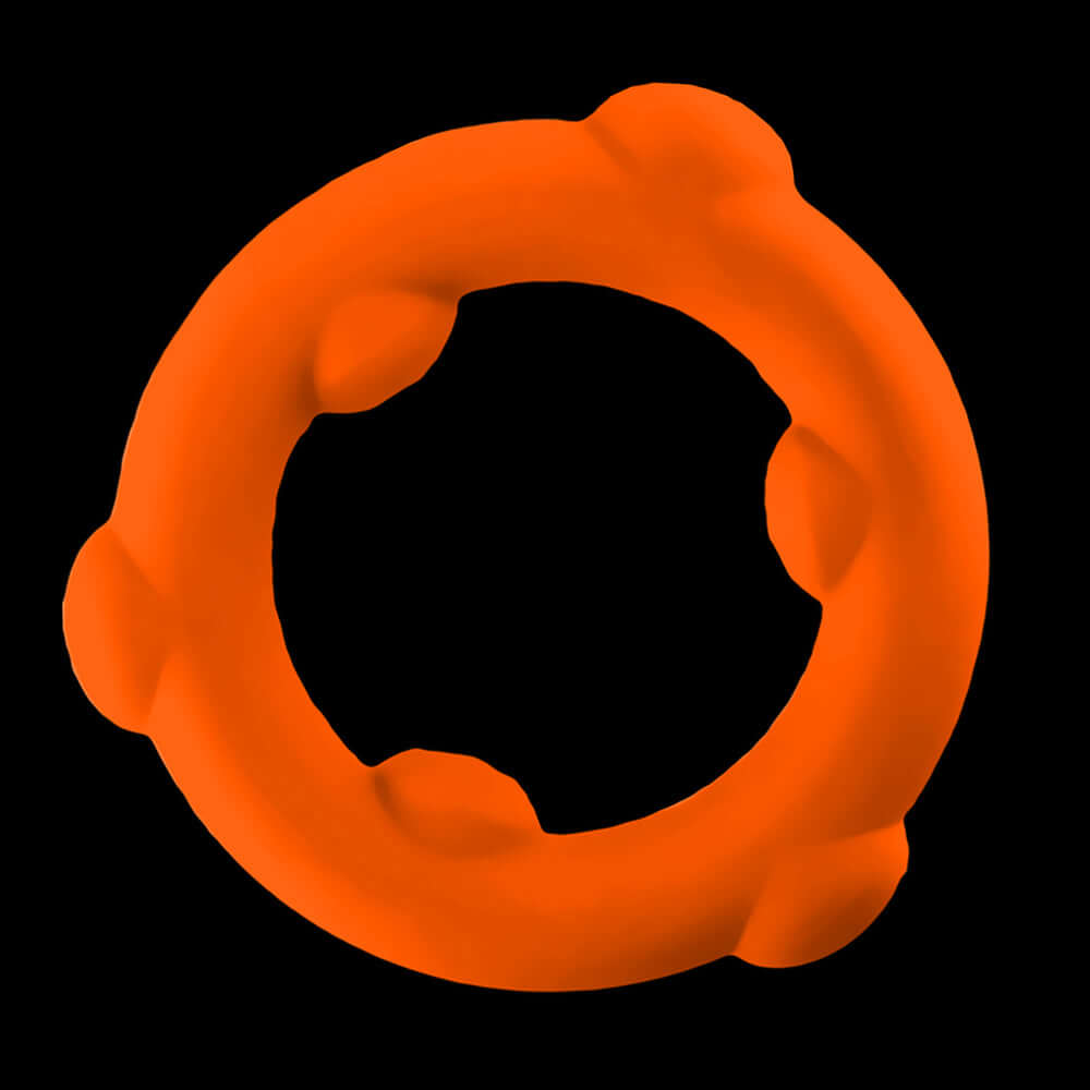 Oxballs Spinner Single Silicone Ring Orange, a flexible cock ring with a textured grip for secure support.