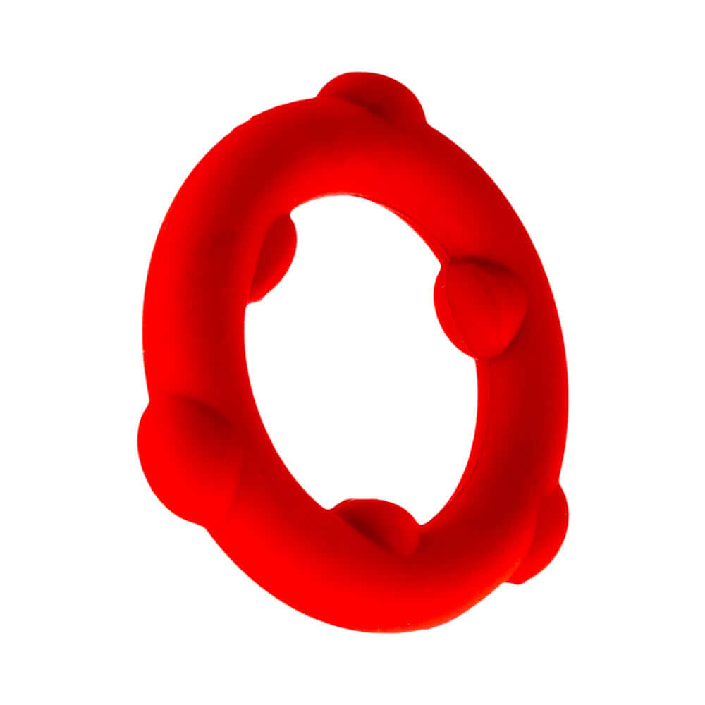 Oxballs Spinner Single Silicone Ring Red, a durable and flexible cock ring made from premium liquid silicone.