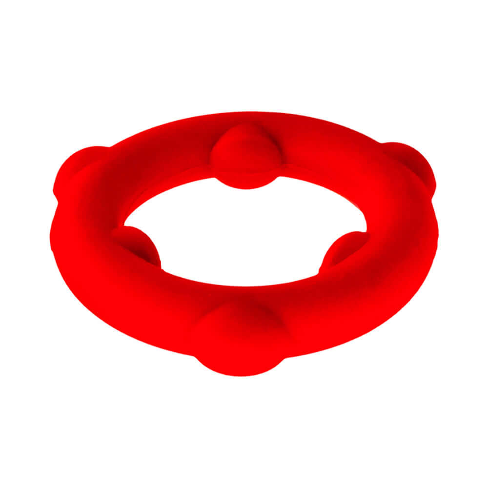 Oxballs Spinner Single Silicone Ring Red - Durable and flexible cock ring made from premium liquid silicone.