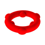 Oxballs Spinner Single Silicone Ring Red - Durable and flexible cock ring made from premium liquid silicone.