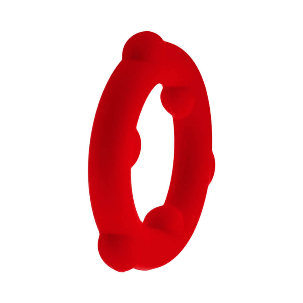 Oxballs Spinner Single Silicone Ring Red, a flexible silicone cock ring for support and performance.