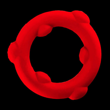 Oxballs Spinner Single Silicone Ring Red displayed on a black background.