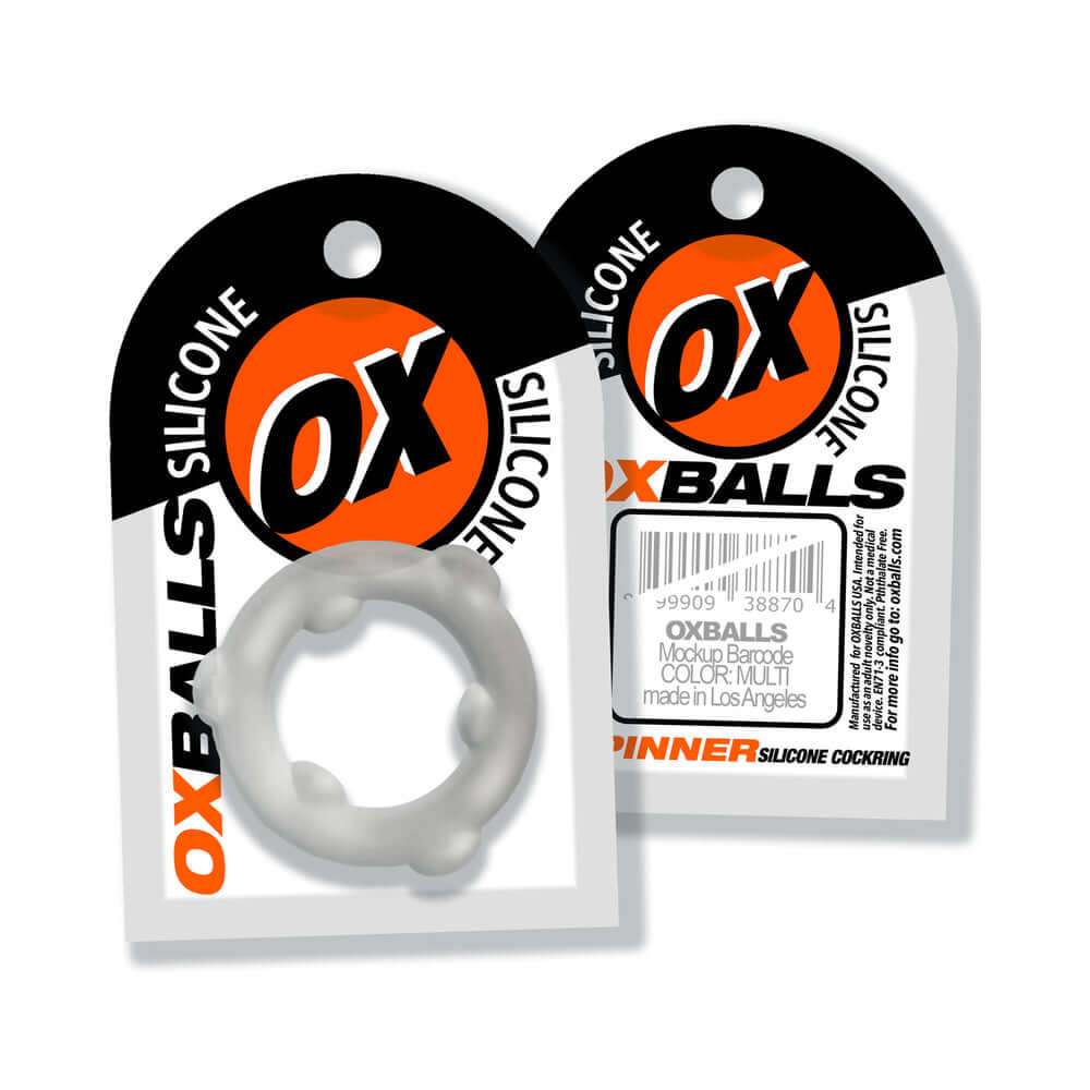 Oxballs Spinner Single Silicone Ring Vapor in packaging showcasing liquid-silicone design and branding.