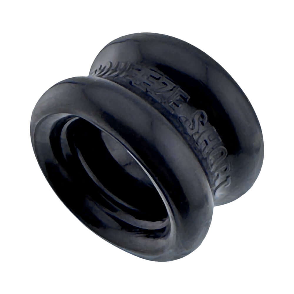 Oxballs Squeeze Short Ballstretcher Black, compact hourglass-shaped design for secure stretching.