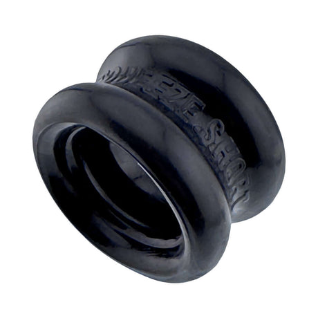Oxballs Squeeze Short Ballstretcher Black, compact hourglass-shaped design for secure stretching.