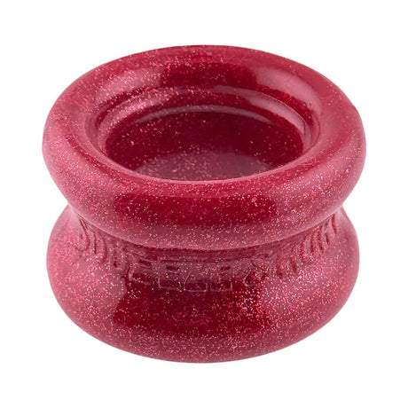 Oxballs Squeeze Short Ballstretcher Cherry Lips in a shiny red finish, designed for a secure fit and comfortable use.
