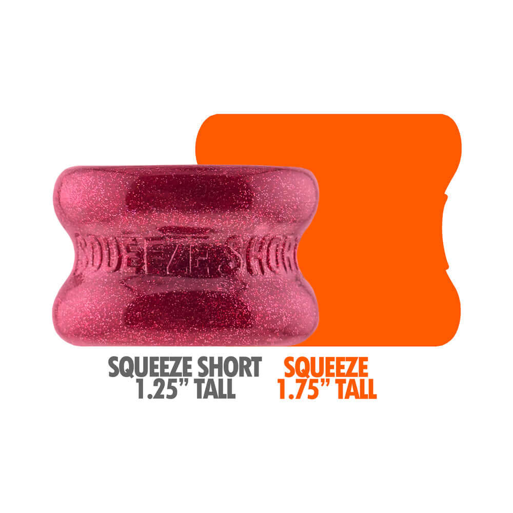 Oxballs Squeeze Short Ballstretcher Cherry Lips showcasing its compact design and colors.