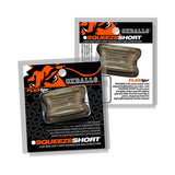 Oxballs Squeeze Short Ballstretcher Storm packaging showcasing a compact and secure ball stretcher design.