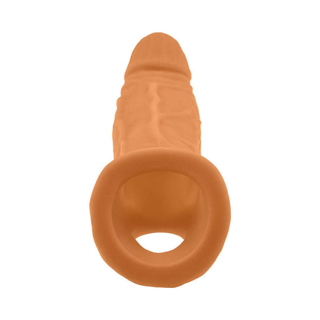 Oxballs Coach Cocksheath Skinz Peachy, adjustable sheath for thicker stimulation and added girth.