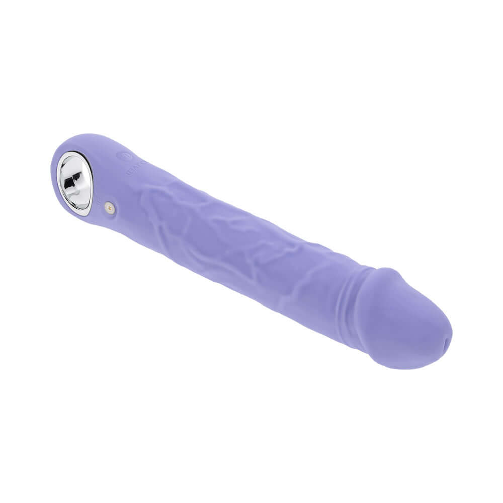Evolved Large Purple Fantasy Vibrator features lifelike veins and a ridged head for deep pleasure.