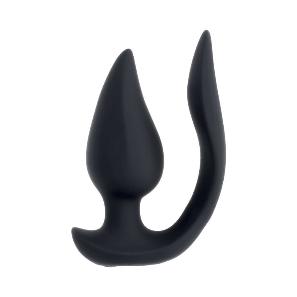 Evolved The Genie Anal Plug Black, a sleek dual-motor anal plug with a tapered design for ultimate pleasure.