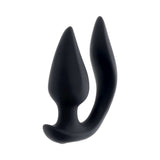 Evolved The Genie Anal Plug Black, a dual-motor anal toy with tapered design for enhanced pleasure.