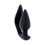 Evolved The Genie Anal Plug Black, a dual-motor anal plug with a tapered design for enhanced pleasure.