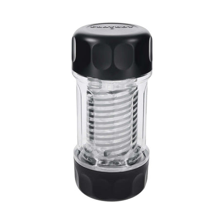 Playboy Pleasure Spring Fling Large Clear stroker with lifelike feel and powerful internal spring for pleasure.