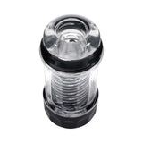 Playboy Pleasure Spring Fling Large Clear stroker with a twisting and tightening design for enhanced pleasure.