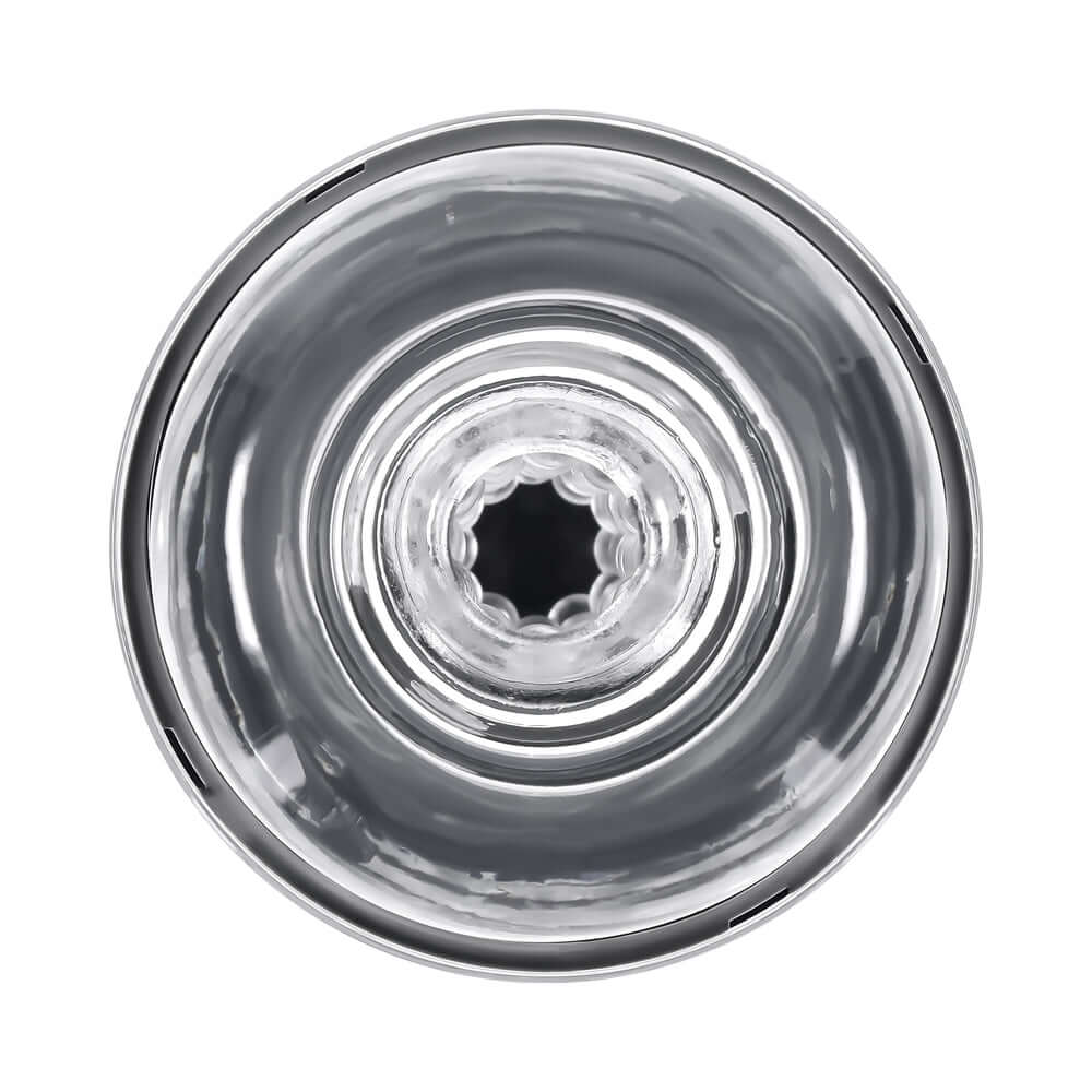 Playboy Pleasure Spring Fling Large Clear top view showcasing its lifelike design and powerful internal spring.