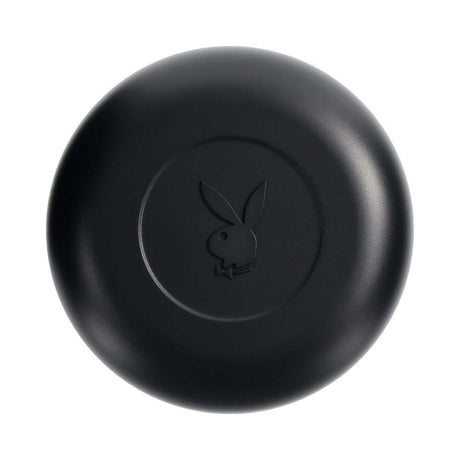 Playboy Pleasure Twisted Stroker top view showing the iconic Playboy bunny logo on a sleek black surface.