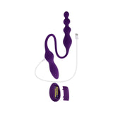 Playboy Pleasure This and That Double End Massager Acai in purple silicone with USB charging cable.