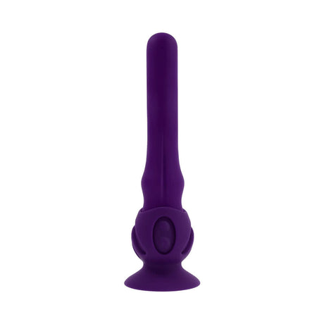 Playboy Wiggle It Vibrator Acai, a purple vibrator with a unique twisting design for deep stimulation and powerful vibrations.