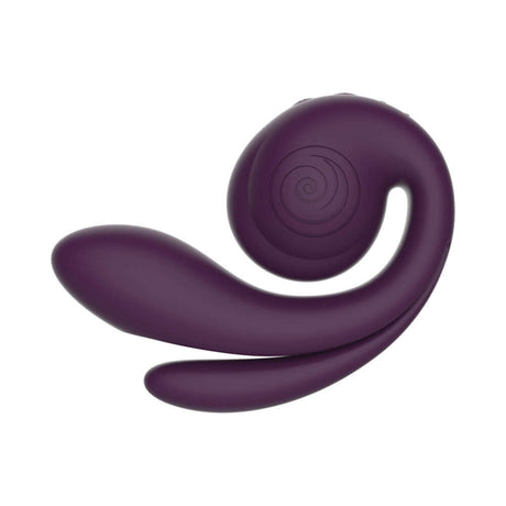 SVibe Snail Gizi Pro Vibrator Grapo in purple silicone, designed for ergonomic and triple-zone stimulation.