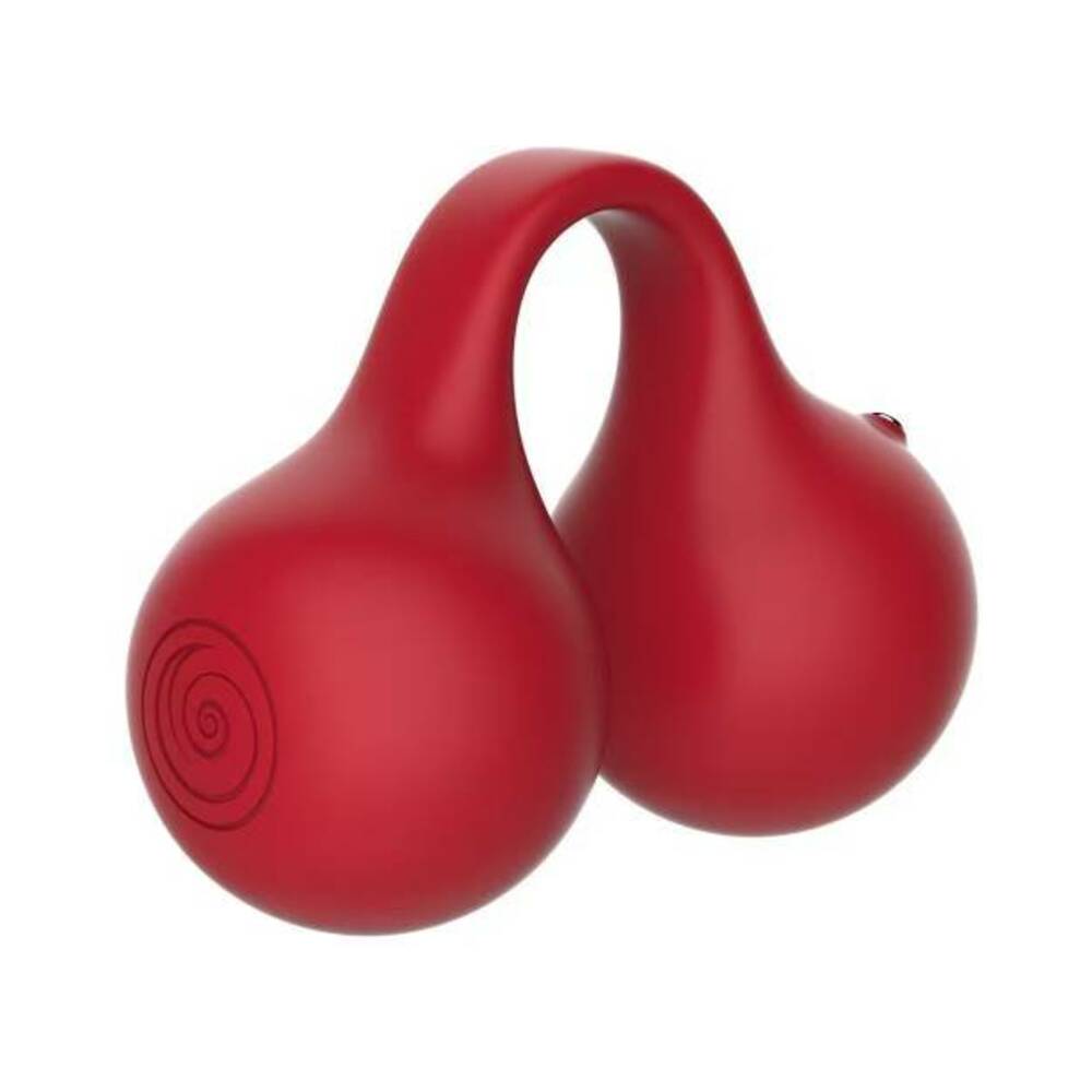 Svibe Snail Twinn Finger Vibrator Cherry in a vibrant red color, designed for deep and controlled stimulation.