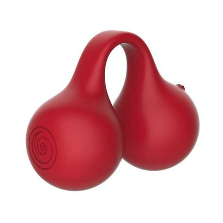 Svibe Snail Twinn Finger Vibrator Cherry in a vibrant red color, designed for deep and controlled stimulation.