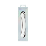 Clarity Celestial Purity Glass Dildo in elegant packaging showcasing its premium design and artistry.