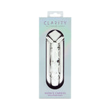 Clarity Heras Caress Glass Dildo in elegant packaging showcasing its design and sophistication.