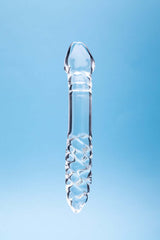 Clarity Celestial Desire Glass Dildo features intricate design for luxurious pleasure and aesthetic appeal.