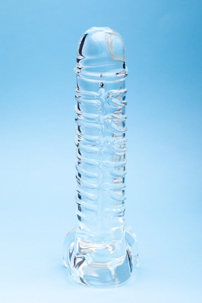 Clarity Seraphic Opus Glass Dildo, a handmade glass toy showcasing elegance and precision in design.