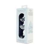 Clarity Utopian Trinity Glass Plug Set packaging showcasing three glass plugs in a stylish box.