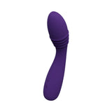 VeDO Ohni Rechargeable G-Spot Thrusting Vibe Purple shown from the side, designed for dual-stimulation and thrusting pleasure.
