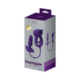 VeDO Humper Rechargeable Dual C-Ring with Anal Plug Purple packaging featuring product design and features.