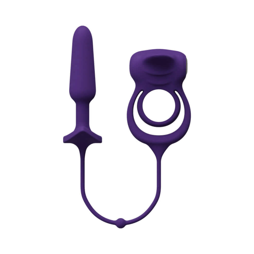 VeDO Humper Rechargeable Dual C-Ring with Anal Plug Purple, a versatile pleasure device for enhanced stimulation.