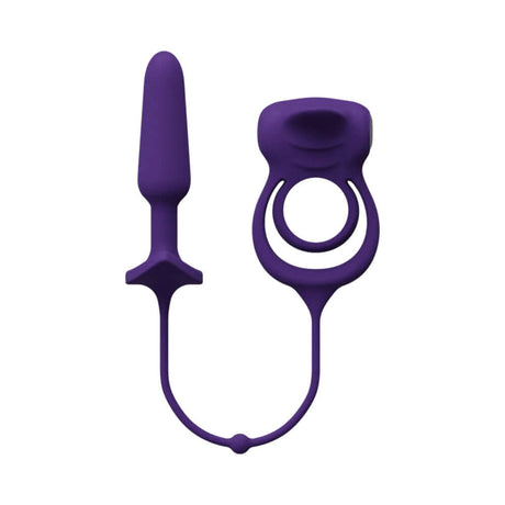 VeDO Humper Rechargeable Dual C-Ring with Anal Plug Purple, a versatile pleasure device for enhanced stimulation.