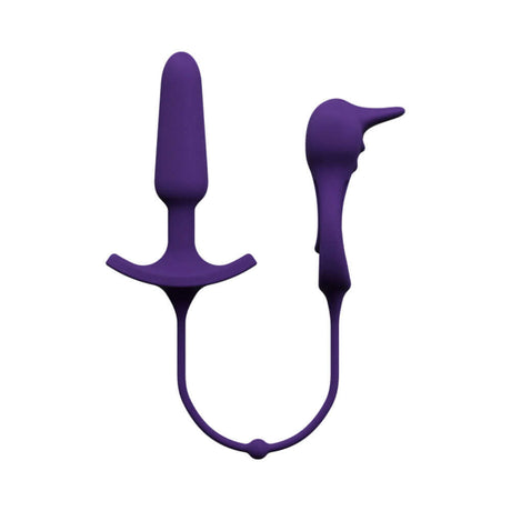 VeDO Humper Rechargeable Dual C-Ring with Anal Plug Purple for simultaneous stimulation and hands-free enjoyment.