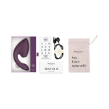 Womanizer Next Duo Massager Dark Purple, included accessories, and packaging showcasing the luxurious design.